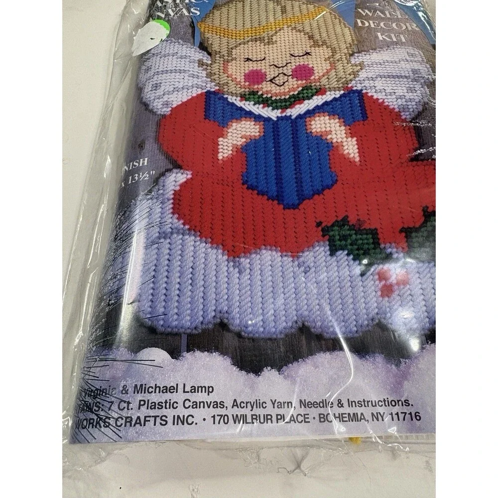 Christmas Angel Plastic Canvas Wall Decor Kit #1553 Design Works Crafts Sealed